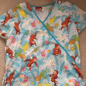 Curious George Scrub Top